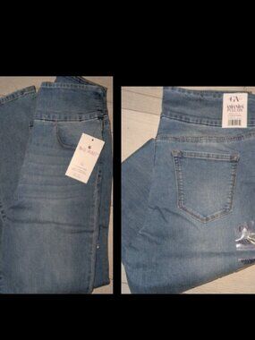 NWT Gloria Vanderbilt Amanda Pull On Jeans W/ Built In Panel Womens 12 Average